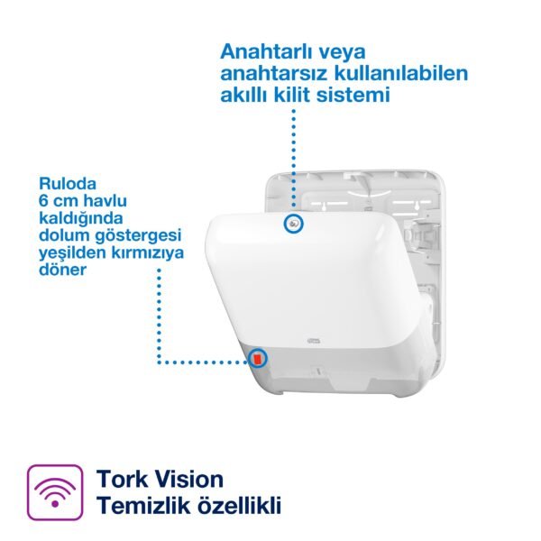 551000 Tork Matic® Hareketli Havlu Dispenseri Beyaz - Görsel 3