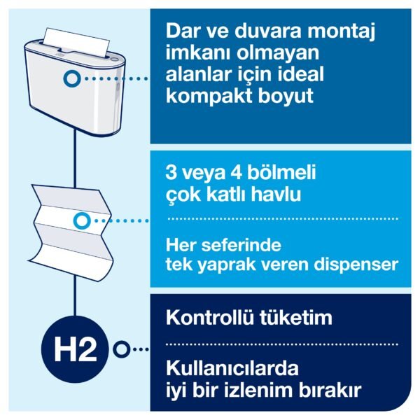 552200 Tork Xpress® Z Katlı Havlu Dispenseri Masaüstü Beyaz - Görsel 4