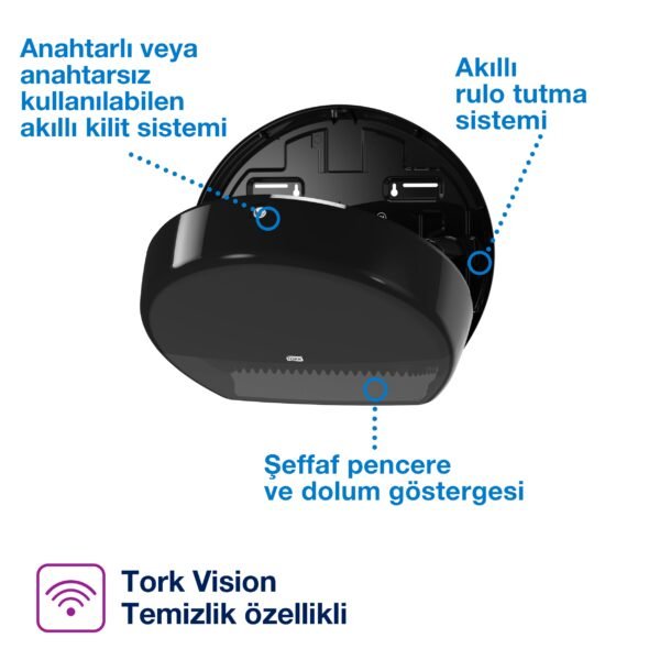 555008 Tork Jumbo Tuvalet Kağıdı Dispenseri Siyah - Görsel 3